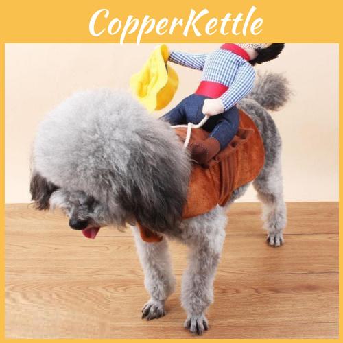 Funny Dog Cowboy Cat Rider Cosplay Costume Pet Puppy Party Coat Clothes Dress Up