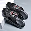 Fashion 2025 Summer New Embroidered Men's Slippers Black  Fashion Casual Beach Shoes Man High Quality Soft Base Light Slippers Male
