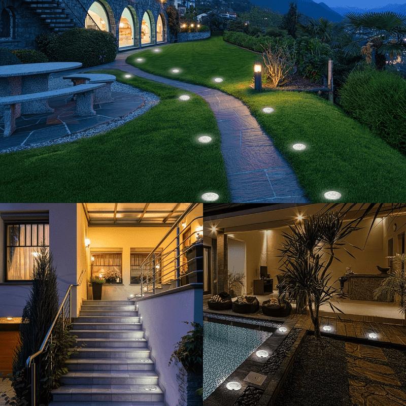 1-4PCS LED Outdoor Solar Power Floor Lamps Waterproof Underground Lamps for Lawn Decoration Garden Courtyar Decoration Lamp