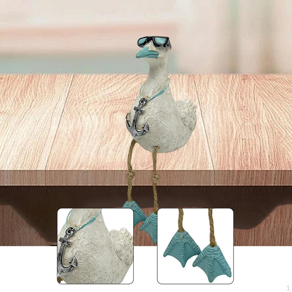 Seabird Statue Animal Sculpture Coastal Decor Nautical Resin Craft Beach Desktop Decoration Dangling