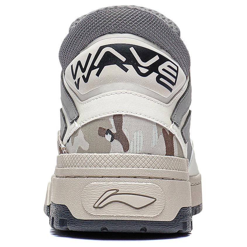 Li Ning We Wo Comfortable Versatile Trendy Slip Resistant Durable Mid Top Casual Shoes Men Casual Shoes Gray White AGCT223-3