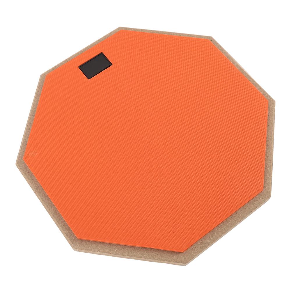 12in Silent Practice Drum Pad Set Rubber Appearance Quiet Drum Pad with 2 Pair Drumsticks for Home Orange