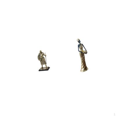 European Knight Sculpture Ornament And African Tribal Lady Figurine Creative Statue for Entryway