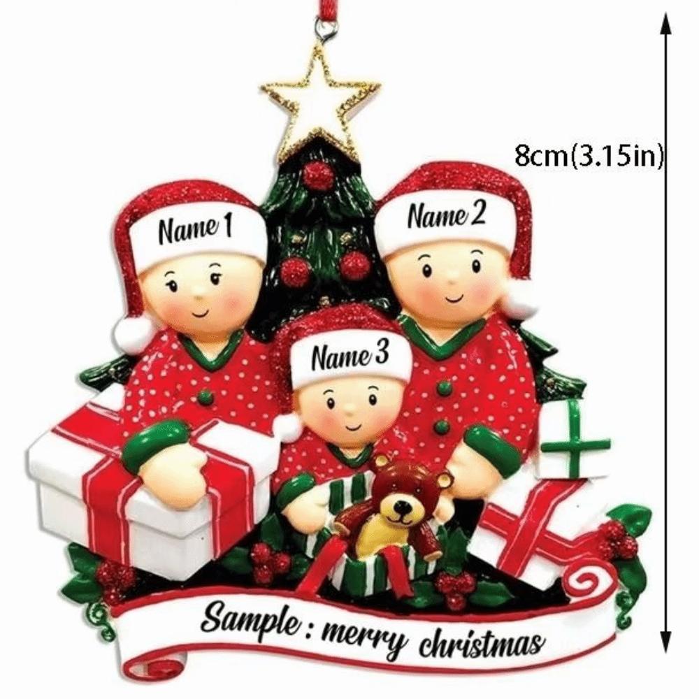 Resin Christmas Ornament DIY Xmas Hanging Charm Cute Tree Pendant Christmas Tree