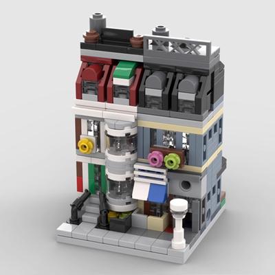Compatible With Building Blocks MOC-103295 Mini Pet Store City Street Scene Assembled Building Blocks Puzzle Gift