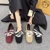 Fashion Square Head Retro Lace Designed Casual Shallow Mouth Single Shoes for Women 2025 Autumn New Elegant Comfortable Mary Jane Shoes
