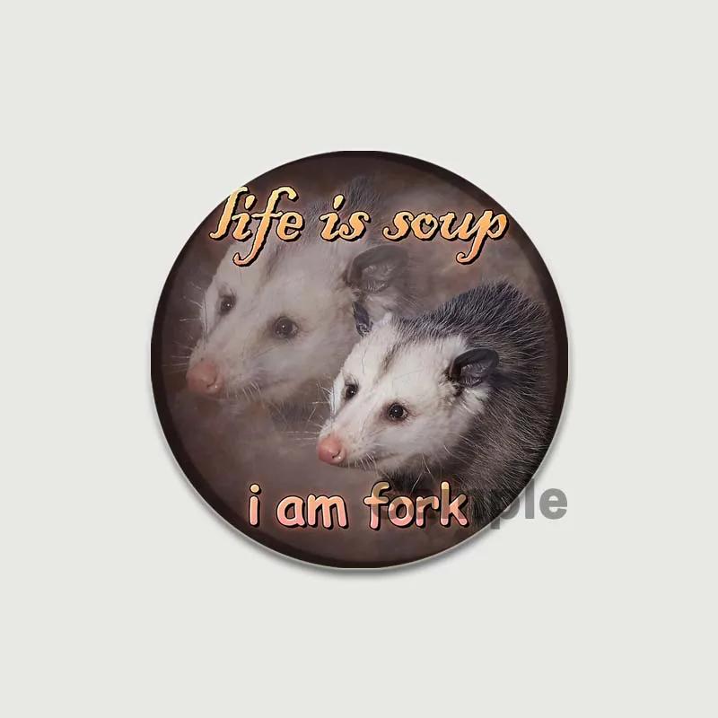 32/44/58mm Funny Brooch Pins for Backpack Clothes Round Tinplate Enamel Pin Custom Pig Love Snowman Wolf Art Badge Jewelry Gifts