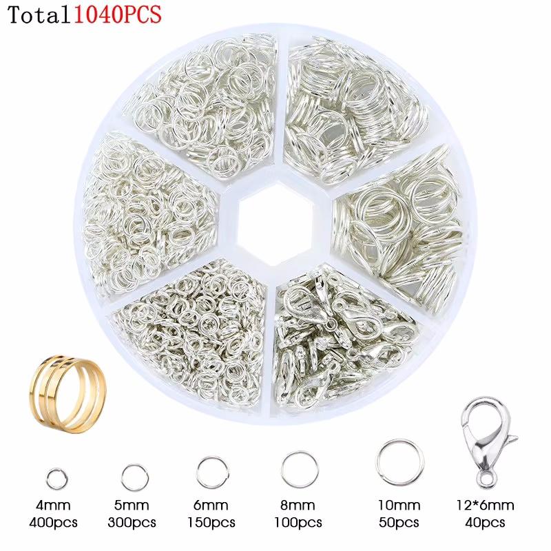 Alloy Accessories Jewelry Findings Set Earring Making Kit Lobster Clasp Open Jump Rings Repair Tools DIY Jewelry Making Supplies