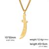 Dawapara  Imam Ali Zulfiqar Sword Necklace Muslim Islamic Necklace Arabic Calligraphy Pendant Stainless Steel Men Jewelry