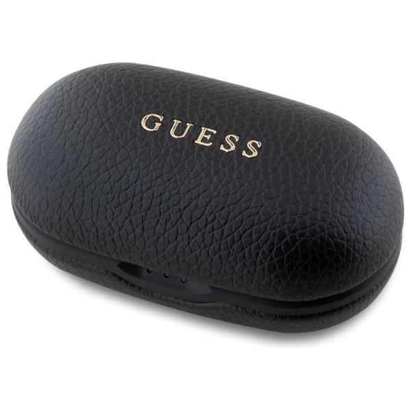 Guess Słuchawki Bluetooth Gutwspgtspsk   Tws + Stacja Dokująca Czarny/Black Grained Classic Logo