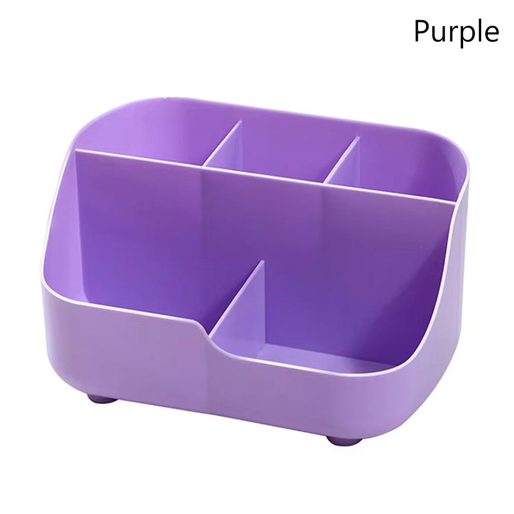 

1Pcs New 5-Grids Pen Holder Large Capacity Multifunctional Storage Bucket Plastic Makeup Brush Holder фіолетовий