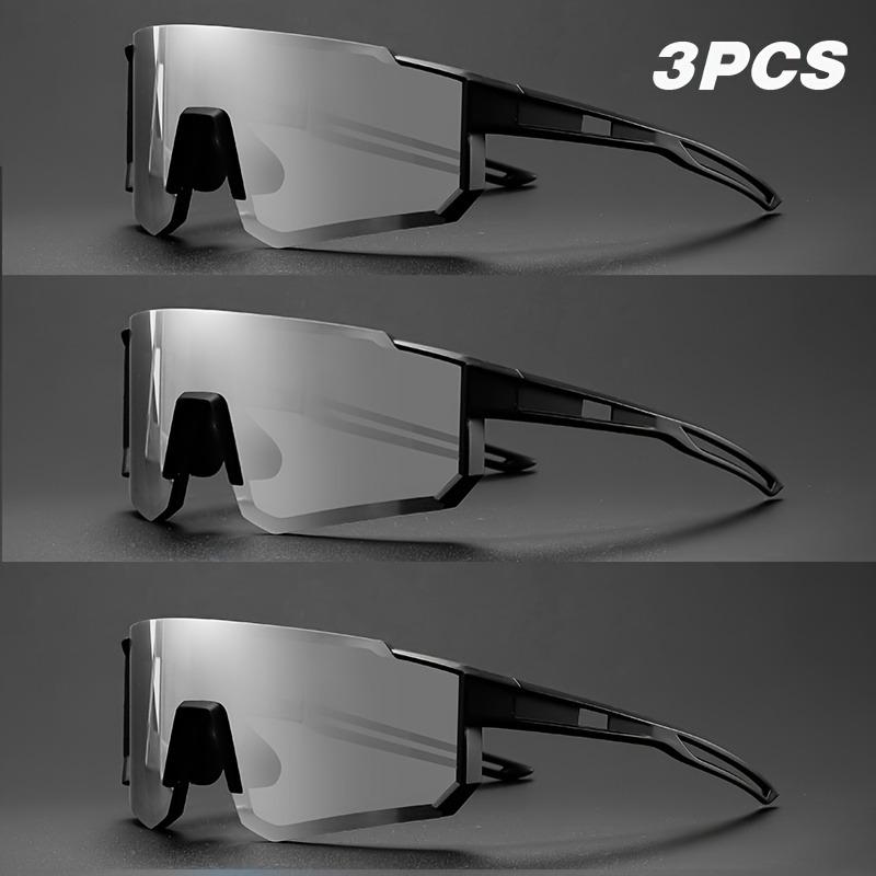 3PCS Colorful Cool Combination Fashion Glasses PC Hollow Breathable Design Large Frame PC Material Suitable for Daily Use