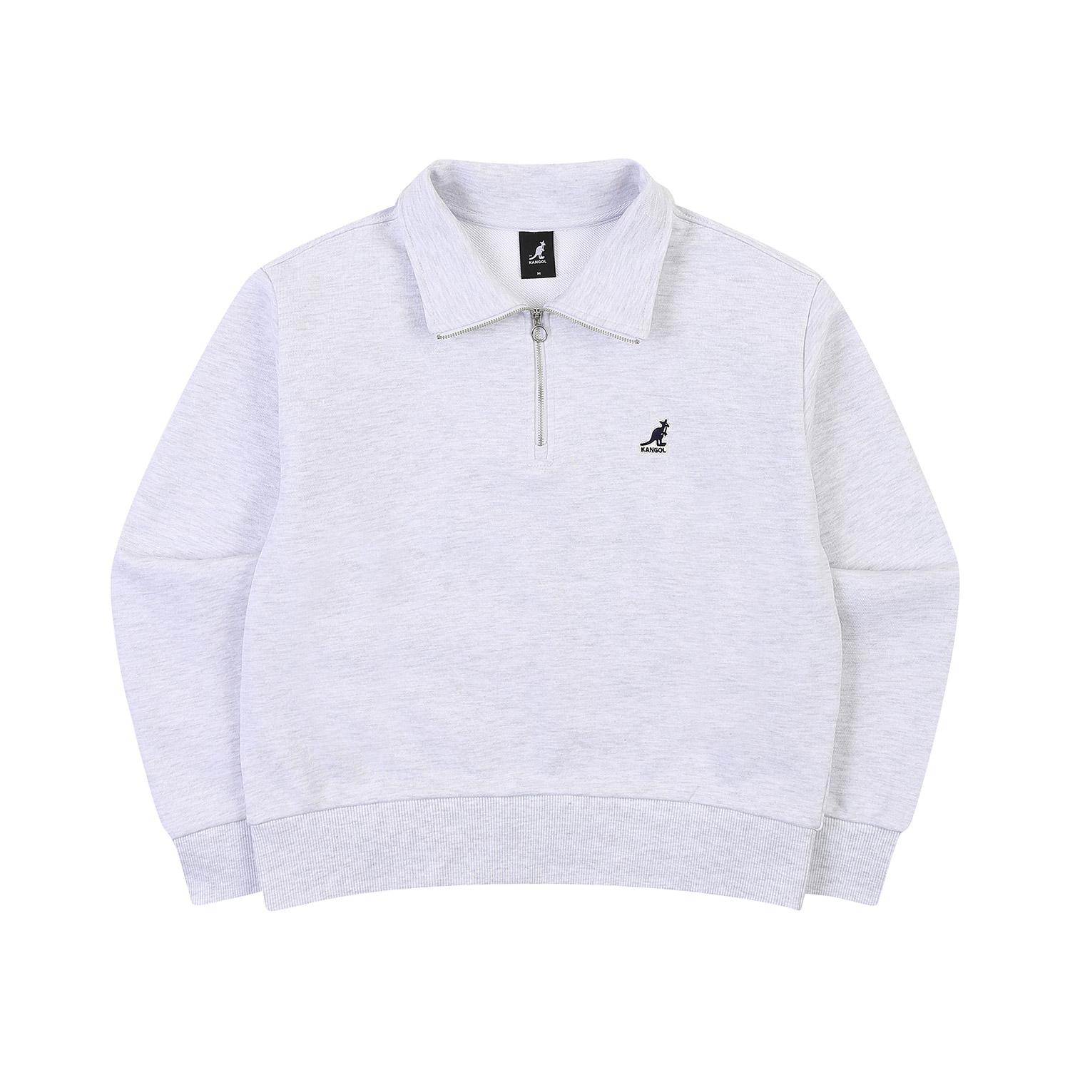 Kangol Women S Half-Zip Stand-Neck Sweatshirt 1752 Melange Grey Melange Grey/L