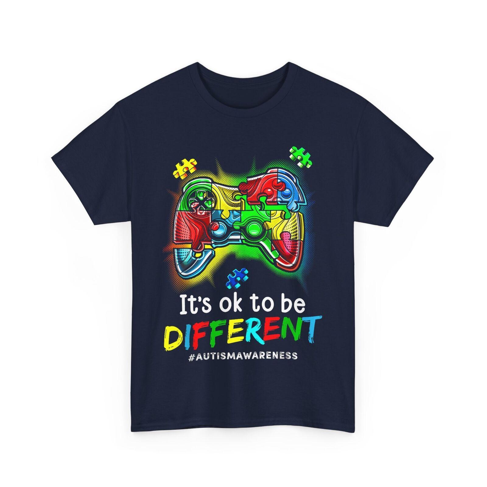 Autism Awareness Men Boys Autism Video Game Month T-Shirt Mens Womens Tees Top L