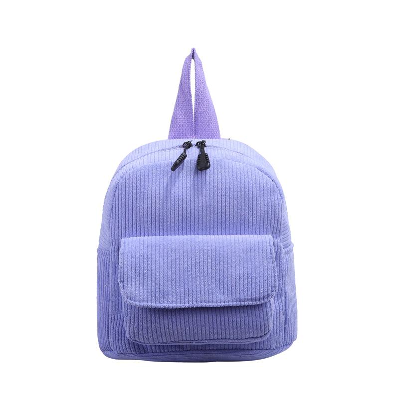 

Вельветовый рюкзак в корейском стиле: Простой повседневный женский школьный рюкзак фиолетовый