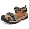 Summer Genuine Leather Sandals Men's New Driving Leisure Sports Sandals Non-Slip Outdoor Velcro Beach Shoes