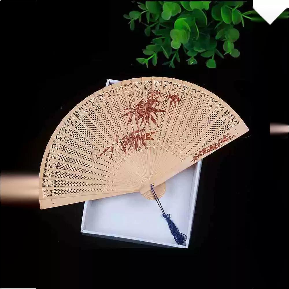 Chinese Style Handmade Small Women's Incense Wood Fan, Sandalwood Fan, Ancient Style Folding Fan, Hollow Classical Women's Fan, Portable
