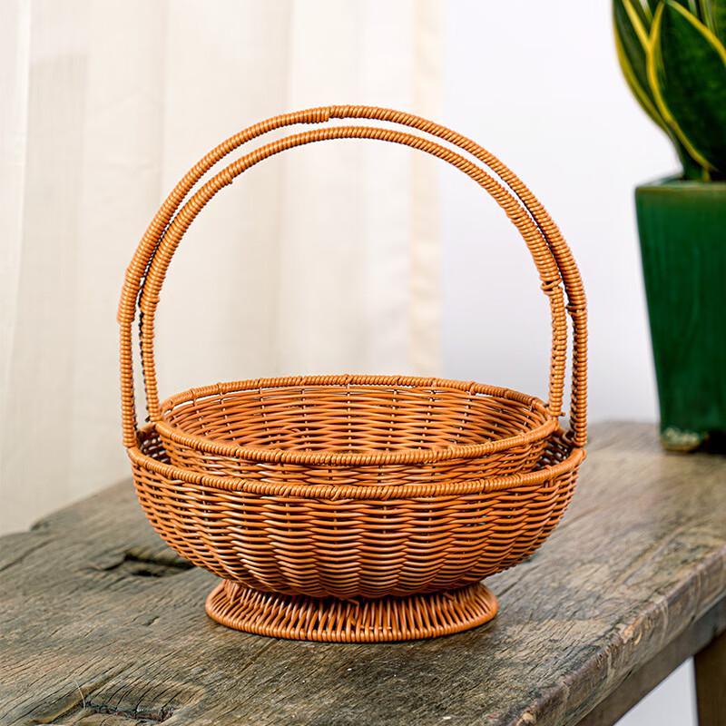 Imitation Rattan Picnic & Shopping Hand Basket