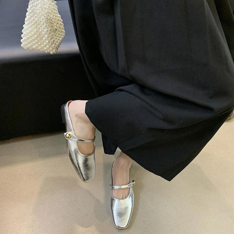 2025 Summer Cover Toe Women Muels Slippers Shoes Fashion Shallow Slip On Street Style Flats Slides Shoes