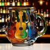 3D Coffee Mug Colorful Guitar Art Cup Novelty Painted Guitar Coffee Cup  Office