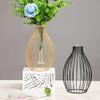 Nordic Ins Home Decoration Iron Geometric Glass Plant Flower Vase Decoration Desktop Dried Flower Decorative Vase
