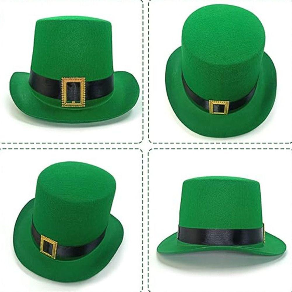 Unisex St. Patrick's Day Green Hat Felt St. Patrick's Day Costume Leprechaun Hat  Irish Day Party