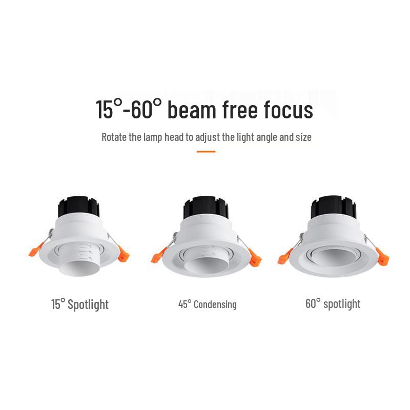 LED Zoomable Recessed Ceiling Spotlight with Gooseneck for Living Room