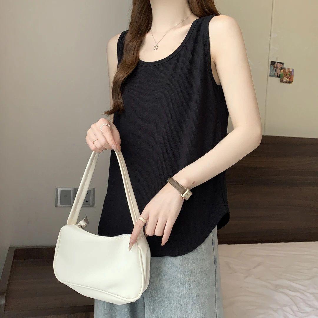 

Plus Size 80-210 Jin Women s Wide Strap Sleeveless Vest: Loose Fit, Slimming, Belly Coverage, Casual Base Layer L (80-110 jin)