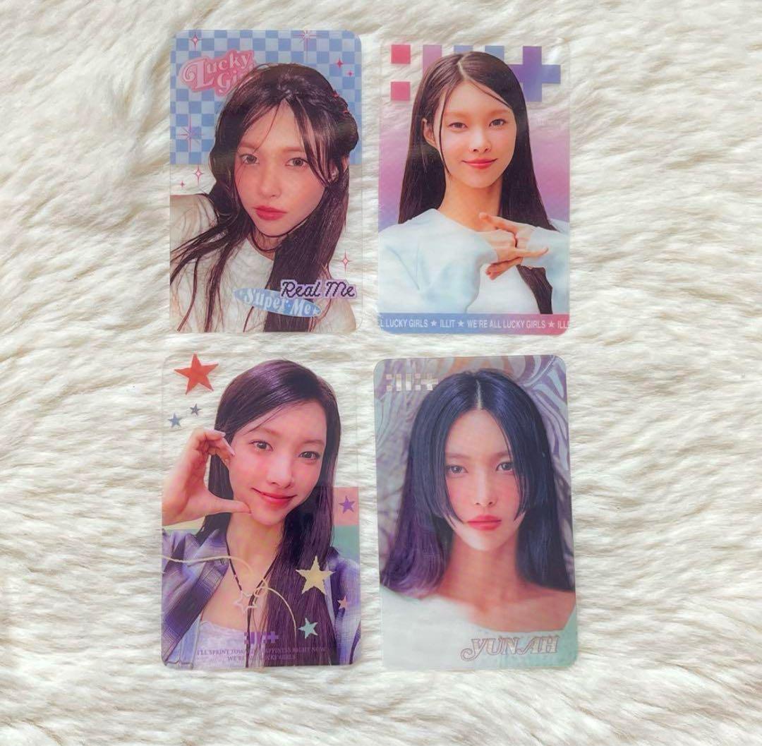 

[USED] ILLIT Qoo10 album bonus clear trading card Yuna 4 pieces complete