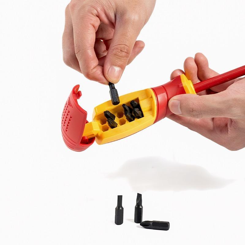 Insulated Screwdriver Set Magnetic Slotted Bits Interchangeable Multi-Purpose Electrician Tool Motorcycle Repair