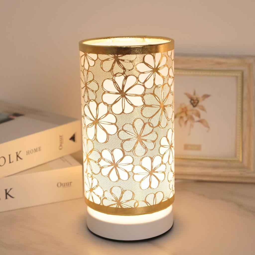 Modern Cylindrical Fabric USB Desk Lamp, Suitable for Bedroom, Bedside Table, Living Room Decoration Lights