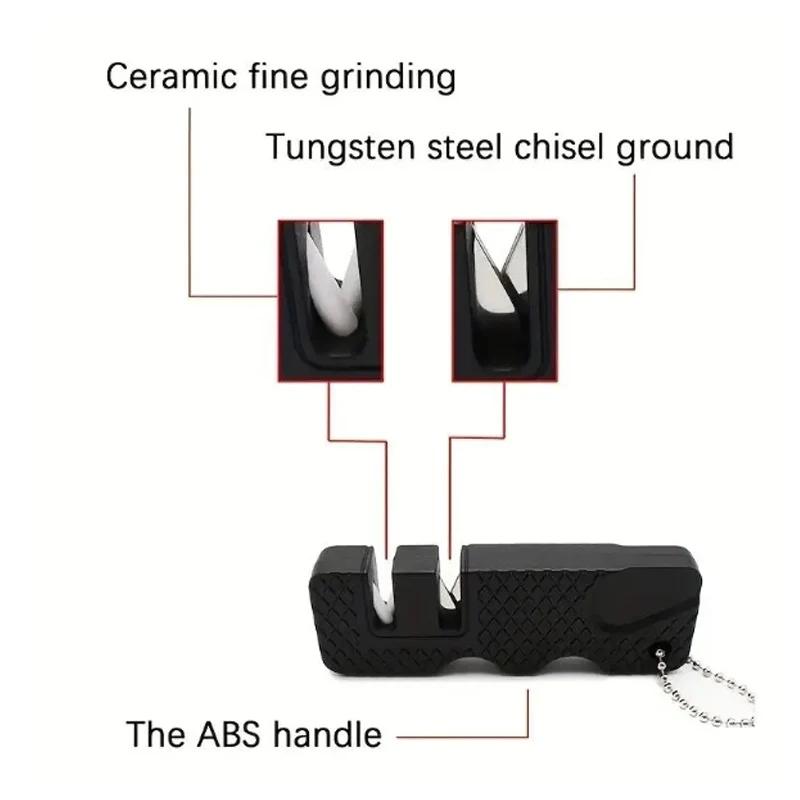 Keramische Multifunctionele Sleutelhanger Slijpsteen Carbide Mes Zak Diamant Gereedschap Schaar Slijpen Vis Slijper Buiten Multi Haak Kampeer