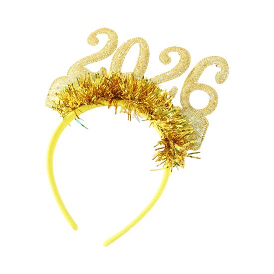 Happy New Year Accessory Sparkling 2026 Headband Glitter Eyeglass for Christmas New Year Eve Party Supplies