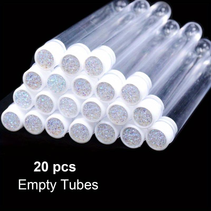 20pcs Empty Eyelash Brushes Tubes Container Reusable Crystal Lash Mascara Wand Flask Case