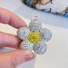 Keychain Pendant Small Flowers Shiny Rhinestone Sunflower Charm Key Chain Decorative Backpack Bag Accessories