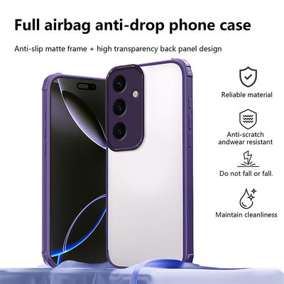 S24 Plus New Style Anti-slip Bumper Armor Phone Case For For Samsung Galaxy S25 Plus S24 Ultra Transparent Back Cover S25 FE
