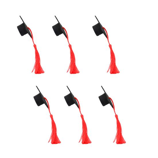 Mini Felt Graduation Cap Tassel Set DIY Party Decor for Bottles Cupcakes Cake Toppers Wine Bottle Accessories for Graduation Ceremony Photo Props