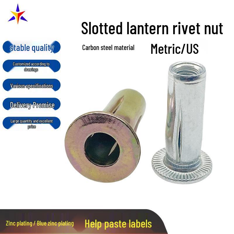 Zinc-Coated Steel Grooved Lantern Rivets: Metric/US Standard Auto Parts Blue Zinc M5x22
