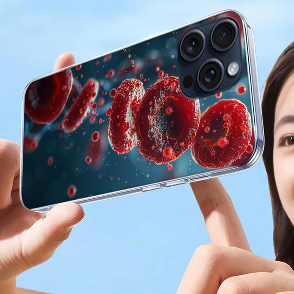 Blood Platelets Under Microscope Clear Phone Case For Iphone 17 Air 16 Pro Max 15 Pro 14 Plus 17E 16E 11 13 12 Mini Cover Cases