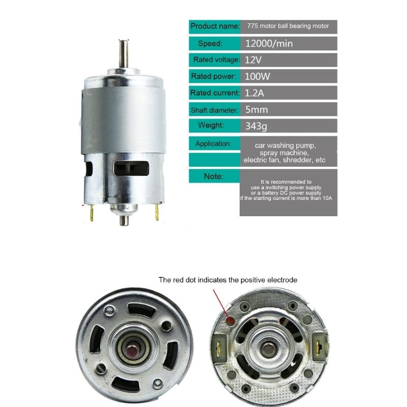 895/795/755 Large Torque Motor 12V 6000RPM 24V 12000RPM Double Ball Bearing