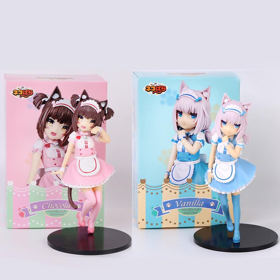 18CM Cat Maid Anime NEKOPARA Figure Chocolates Vanilla Cute Pretty Cat Style Model PVC Static Child Toys Collectible Gift Doll