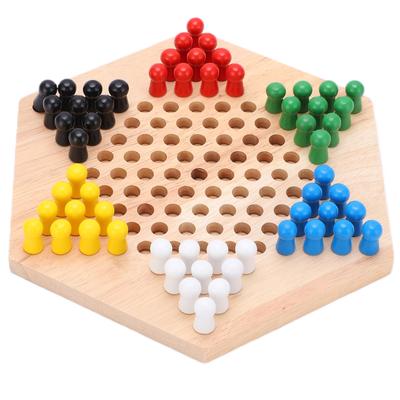 Chinese Checkers Wooden Colorful Chinese Checkers Board Game for Adults Kids Family