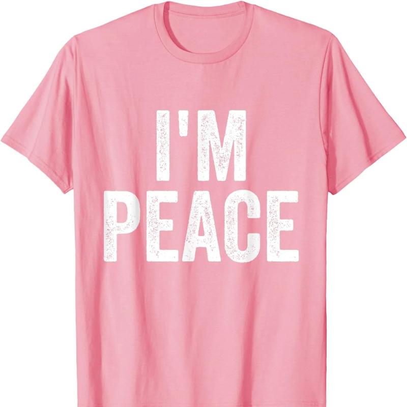 I Come In Peace Im Peace Funny Matching Couple Lovers Cotton TShirt Shirts Graphic T Shirts Harajuku Short Sleeve Tee Tops