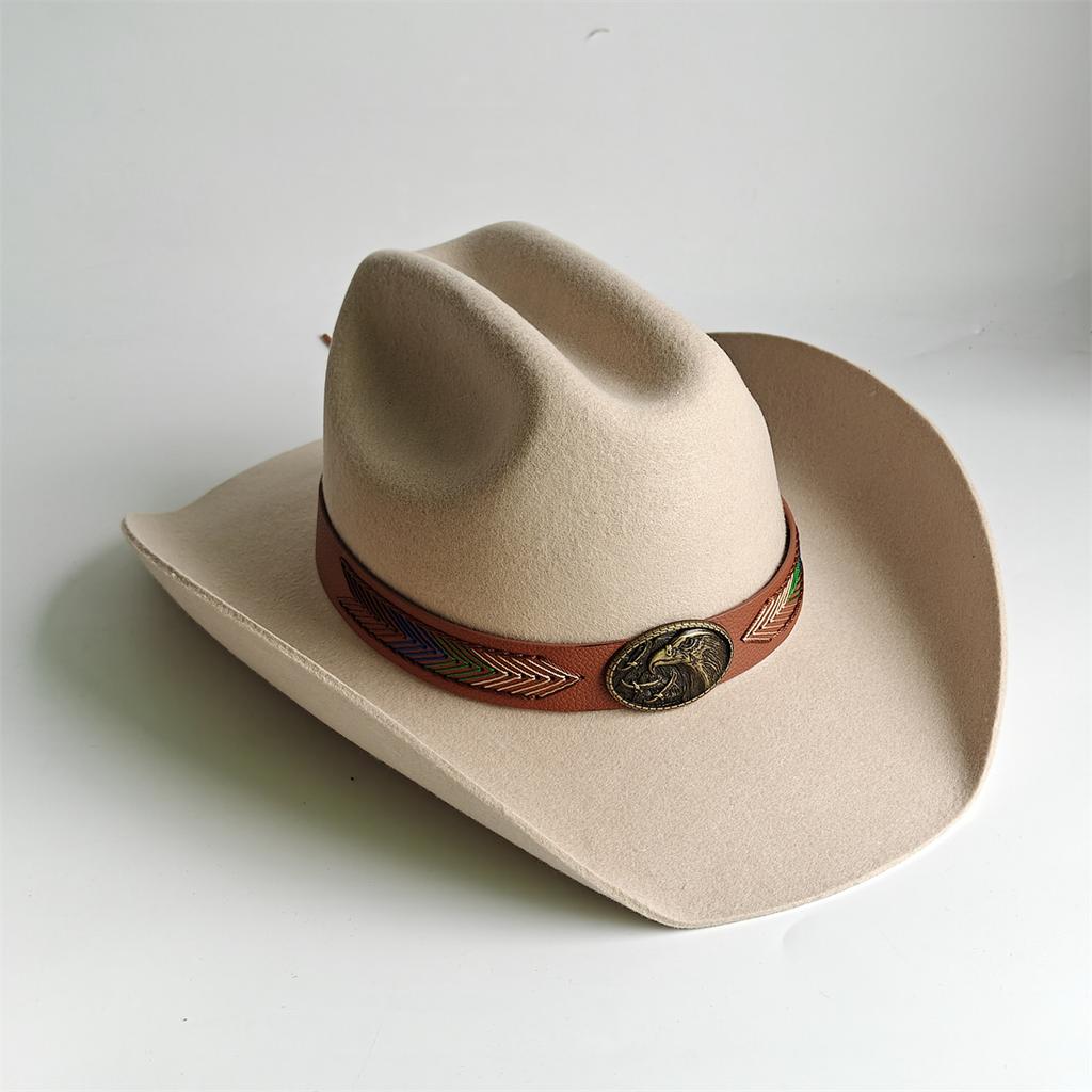 2026 Competitive Western cowboy Hat 100% Wool Fedora Hat for Women Men Riding Hat Panama Big Brim Cowgirl Hat sombrero vaquero