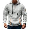 Spring and Autumn Zipper Multi Pocket Sports and Leisure Hoodies Men's Contrast Color Zipper Hooded Sweatshirts