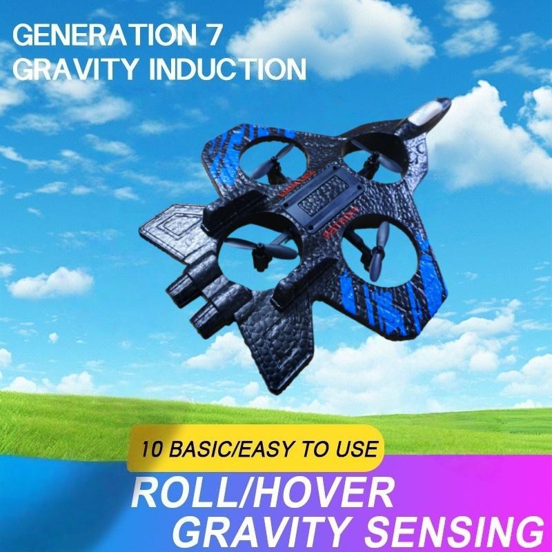 2.4G RC Helicopter Toy for Kids, EPP Foam Anti-Crash Remote Control Aircraft with LED Lights, USB Rechargeable Flying Gift