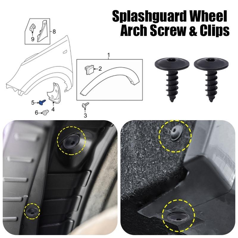 Car Body Screws Mudguard N90974701 for VW Golf Metal Self Tapping Screw Rivet Black Fastener Bolt Cross Self Tapping Phillips