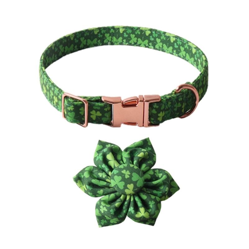 Puppy Flower Collar Festive Shamrock for Small Medium Girl Dogs Cat Dog Collar Necklace Flower Costumes