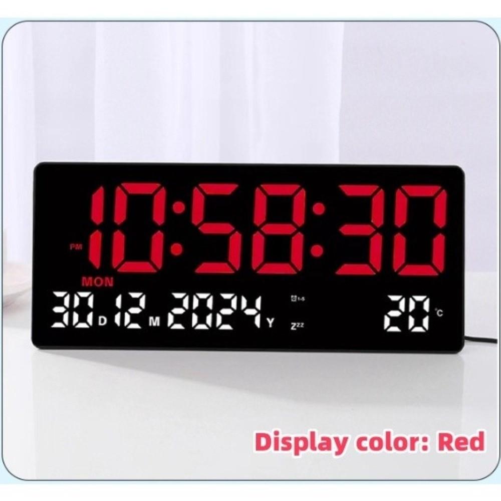12/24H LED Alarm Clock Time/Date/Week/Temp Display Electronic Table Clock Living Room