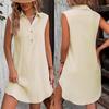 Summer New Products Are Hot, Lapel Button Split Vest Shirt Dress Women's Models